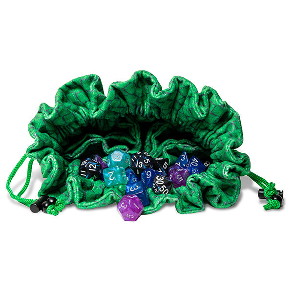MDG: Fanroll Dice Bag - Velvet Compartment with Pockets (Dragonstorm Green)