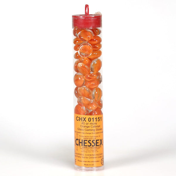 Chessex: Glass Stones - Orange Casteye