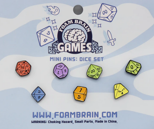 Foam Brain Games: Enamel Pin - D20 (Mini Set)