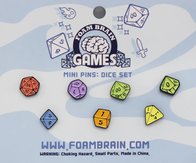 Foam Brain Games: Enamel Pin - D20 (Mini Set)