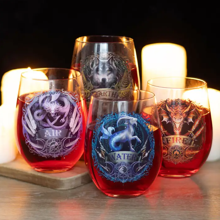 Anne Stokes: Elemental Stemless Wine Glasses