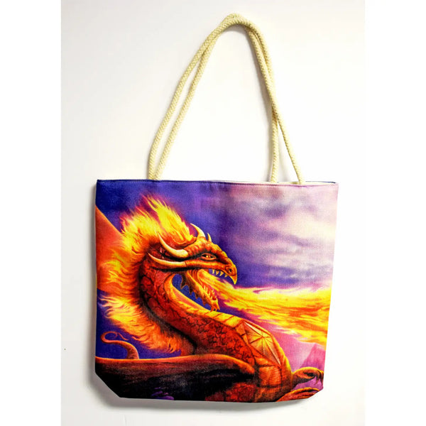 Fire Dragon Techno Jute Tote Bag