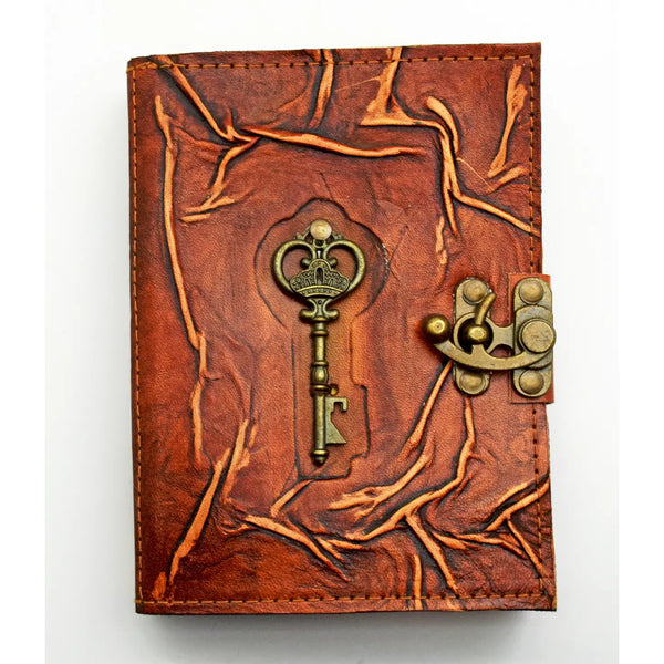 Journal - Embossed Key (Leather w/ Lock)