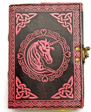 Journal - Pink Unicorn (Leather Embossed w/ Clasp)