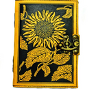 Journal - Sunflower (Embossed Leather w/ Lock)