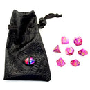 Dice Bag - Black Leatherette Rainbow Eye