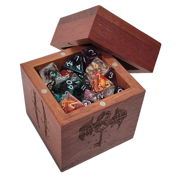 Forged: Dice Box - Etched Wooden Storage w/ Magnetic Lid