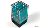Chessex: 12 Translucent 16mm D6 Dice Set (Teal w/White)