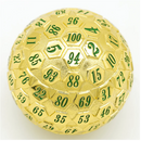 Foam Brain Games: D100 - Metal 45mm (Gold with Green)