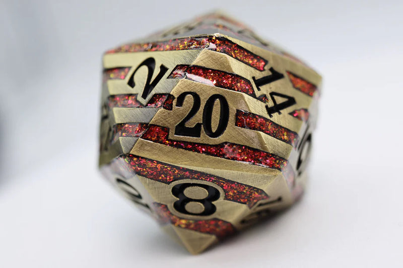 Foam Brain Games: D20 - Extra Large 35mm (Bronze with Red Mica)