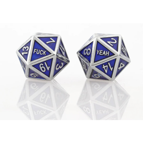 Forged: D20 - Fuck Yeah Metal Set (Silver Blue)