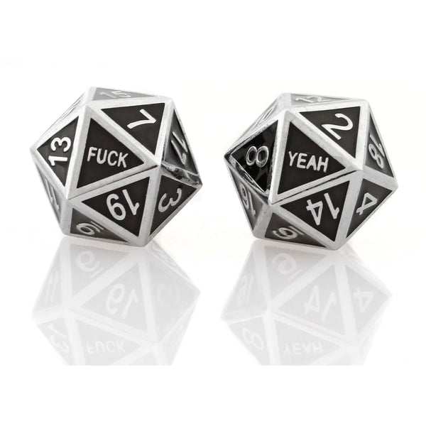 Forged: D20 - Fuck Yeah Metal Set (Silver Black)