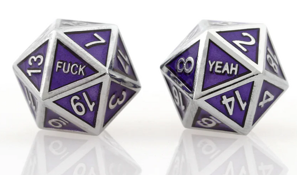 Forged: D20 - Fuck Yeah Metal Set (Silver Purple)
