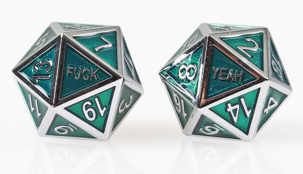 Forged: D20 - Fuck Yeah Metal Set (Silver Viridity)