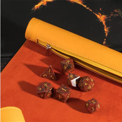 Foam Brain Games: Dice Mat - Roll Up Leatherette (Burnt Yellow)