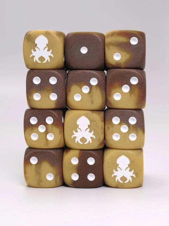 Kraken Dice: D6 Dice Set - Mocha Drizzle with Pips
