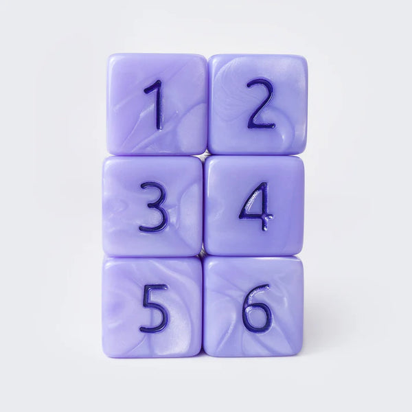 Kraken Dice: D6 Dice Set - Periwinkle with Purple Ink