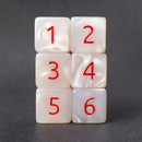 Kraken Dice: D6 Dice Set - White with Red Ink