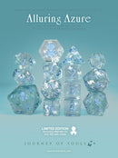 Kraken Dice: 14pc Dice Set - Alluring Azure w/ Blue Ink