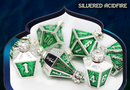 Foam Brain Games: RPG Metal Dice Set - Moonlit Lanterns (Silvered Acidfire)