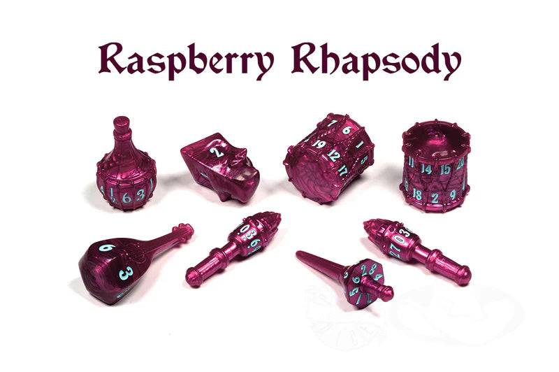 PolyHero: Bard 8 Dice Set (Raspberry Rhapsody)