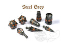 PolyHero: Warrior 8 Dice Set (Steel Grey)