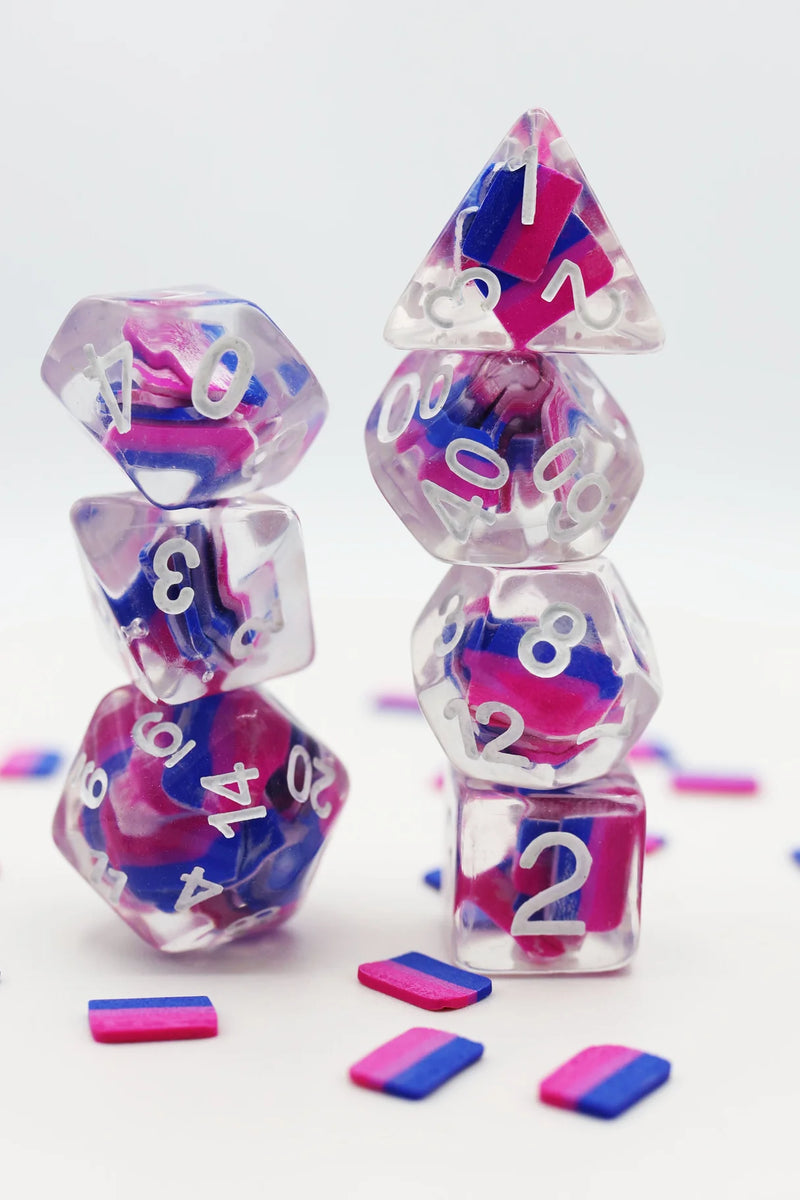 Foam Brain Games: RPG Dice Set - Bisexual Flag