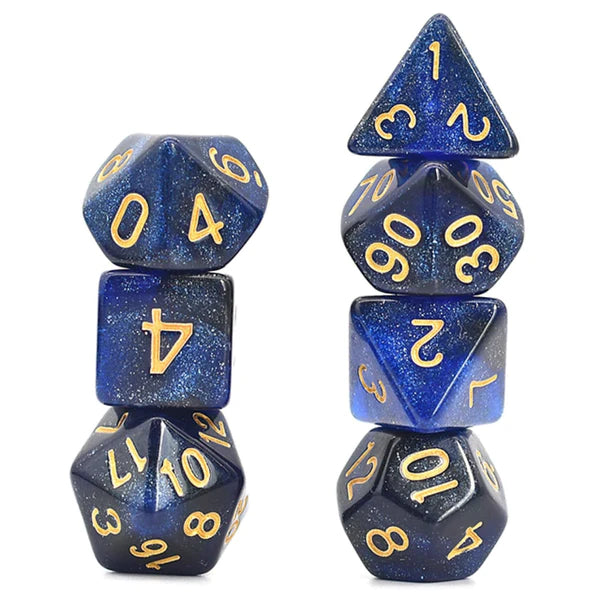 Foam Brain Games: RPG Dice Set - Black & Blue Galaxy