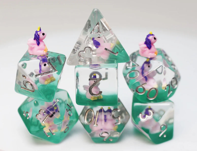Foam Brain Games: RPG Dice Set - Enchanting Unicorn