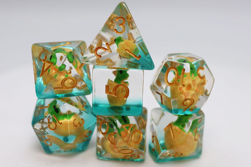 Foam Brain Games: RPG Dice Set - Green Dragon Hatchlings