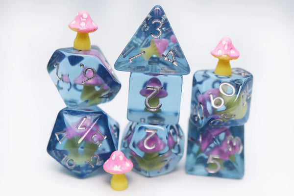 Foam Brain Games: RPG Dice Set - Pink Mushroom