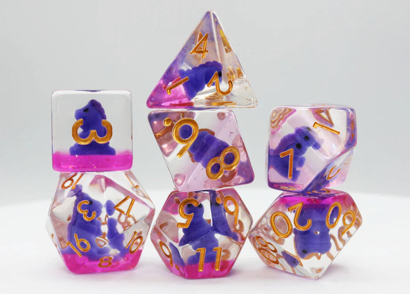 Foam Brain Games: RPG Dice Set - Purple T-Rex