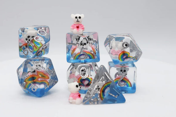 Foam Brain Games: RPG Dice Set - Rainbow & Teddy