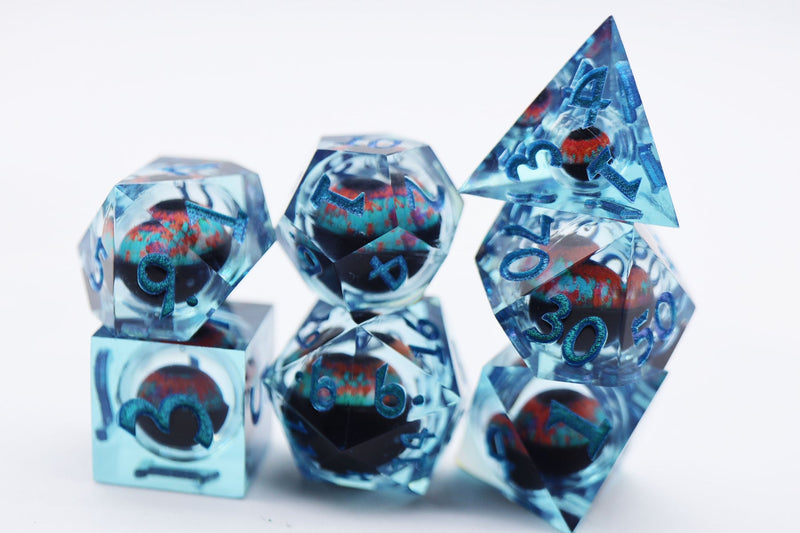 Foam Brain Games: RPG Dice Set - Teal Cyclops (Sharp Edge)