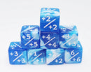 Foam Brain: Dice Counters +1/+1 - White & Blue Glitter (8pc)