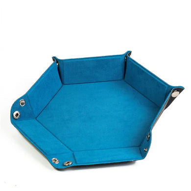 Foam Brain Games: Dice Tray - Leatherette & Velvet Hex (Blue)