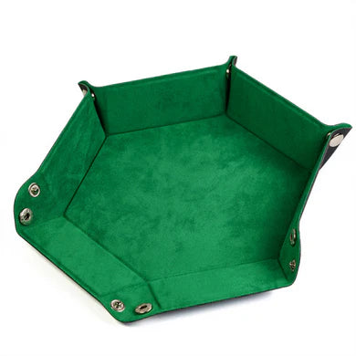 Foam Brain Games: Dice Tray - Leatherette & Velvet Hex (Emerald)