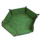Foam Brain Games: Dice Tray - Leatherette & Velvet Hex (Grass Green)
