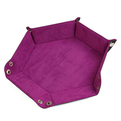 Foam Brain Games: Dice Tray - Leatherette & Velvet Hex (Magenta)