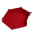 Foam Brain Games: Dice Tray - Leatherette & Velvet Hex (Red)