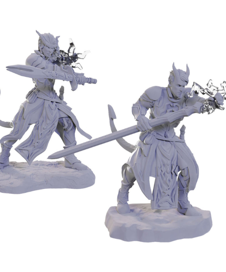 D&D: Nolzur's Marvelous Unpainted Miniatures - Tiefling Warlocks