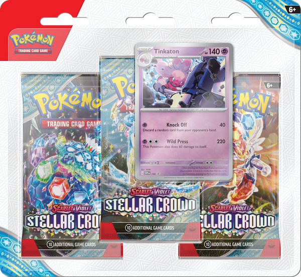 Pokemon: Scarlet & Violet Stellar Crown - 3 Booster Blister Pack (Random Promo)