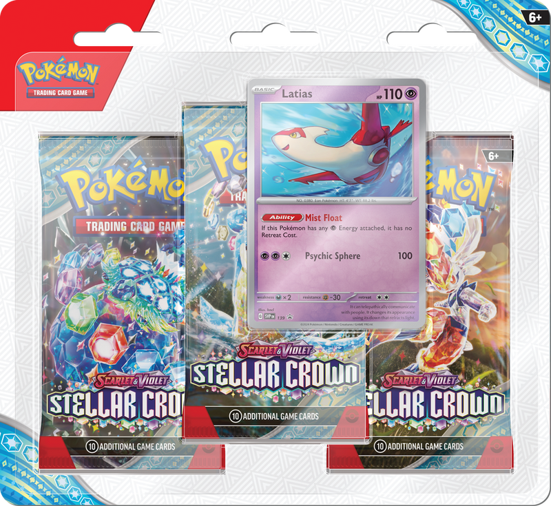 Pokemon: Scarlet & Violet Stellar Crown - 3 Booster Blister Pack (Random Promo)