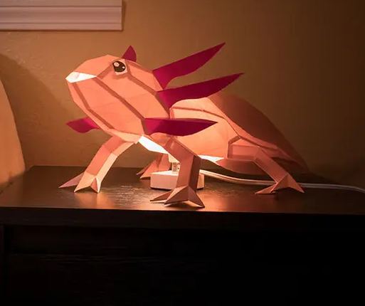 PaperCraft World: Origami Model - Axolotl 3D Lamp Kit