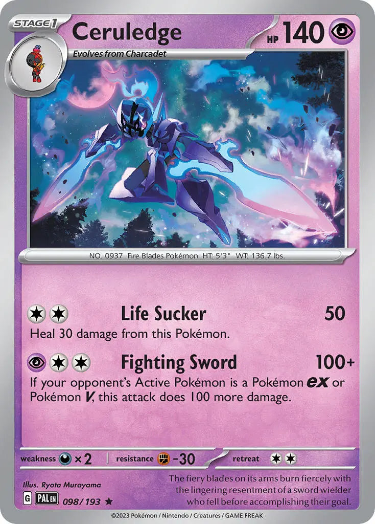 PTCGL Code: Ceruledge Holo 098/193 Promo