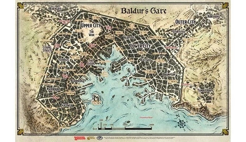 D&D: Descent into Avernus - Baldur's Gate Map (5th Edition)