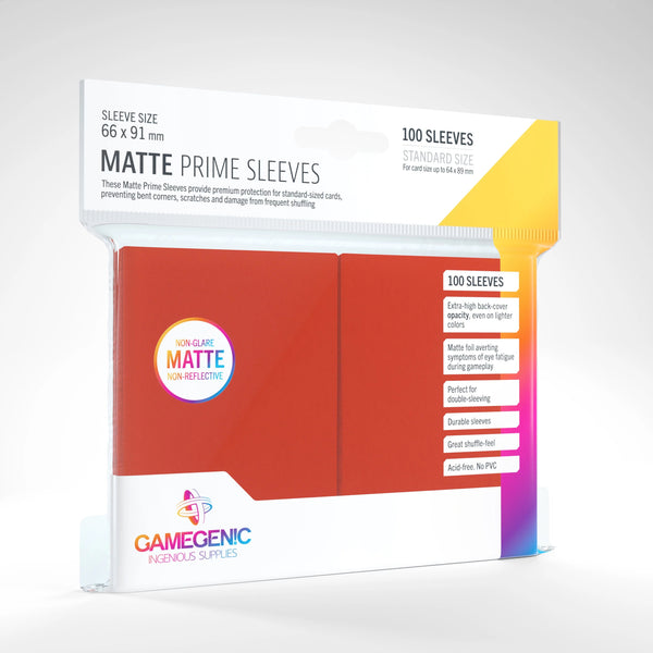 Gamegenic: Matte Prime Sleeves - Red (100ct.)