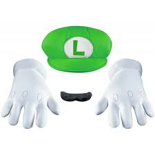 Super Mario: Luigi Cosplay Accessory Kit (Adult Size)