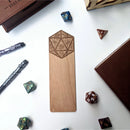 Bookmark - Wooden Engraved D20