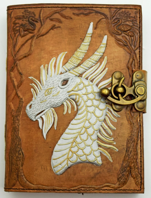 Journal - Two Tone Dragon (Leather w/ Clasp)